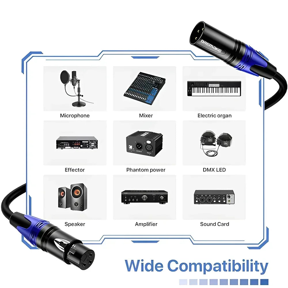 XLR Cable 4-Pack Male to Female Microphone Cable