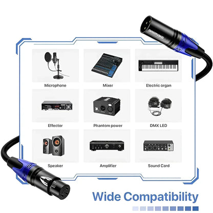 XLR Cable 4-Pack Male to Female Microphone Cable