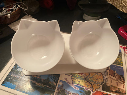 Non-Slip Double Cat / Dog Bowl With Stand