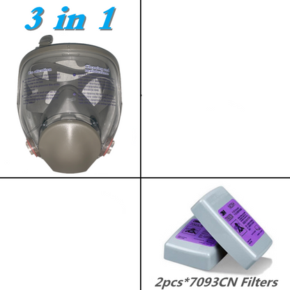 Full face protective industrial respirator