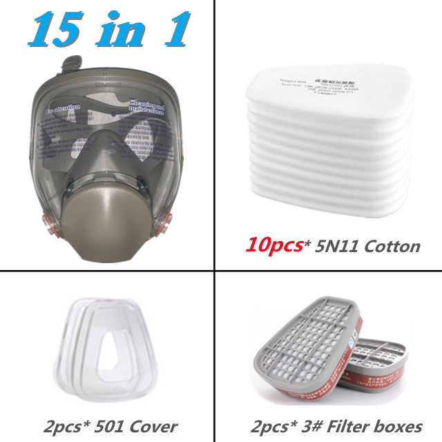 Full face protective industrial respirator